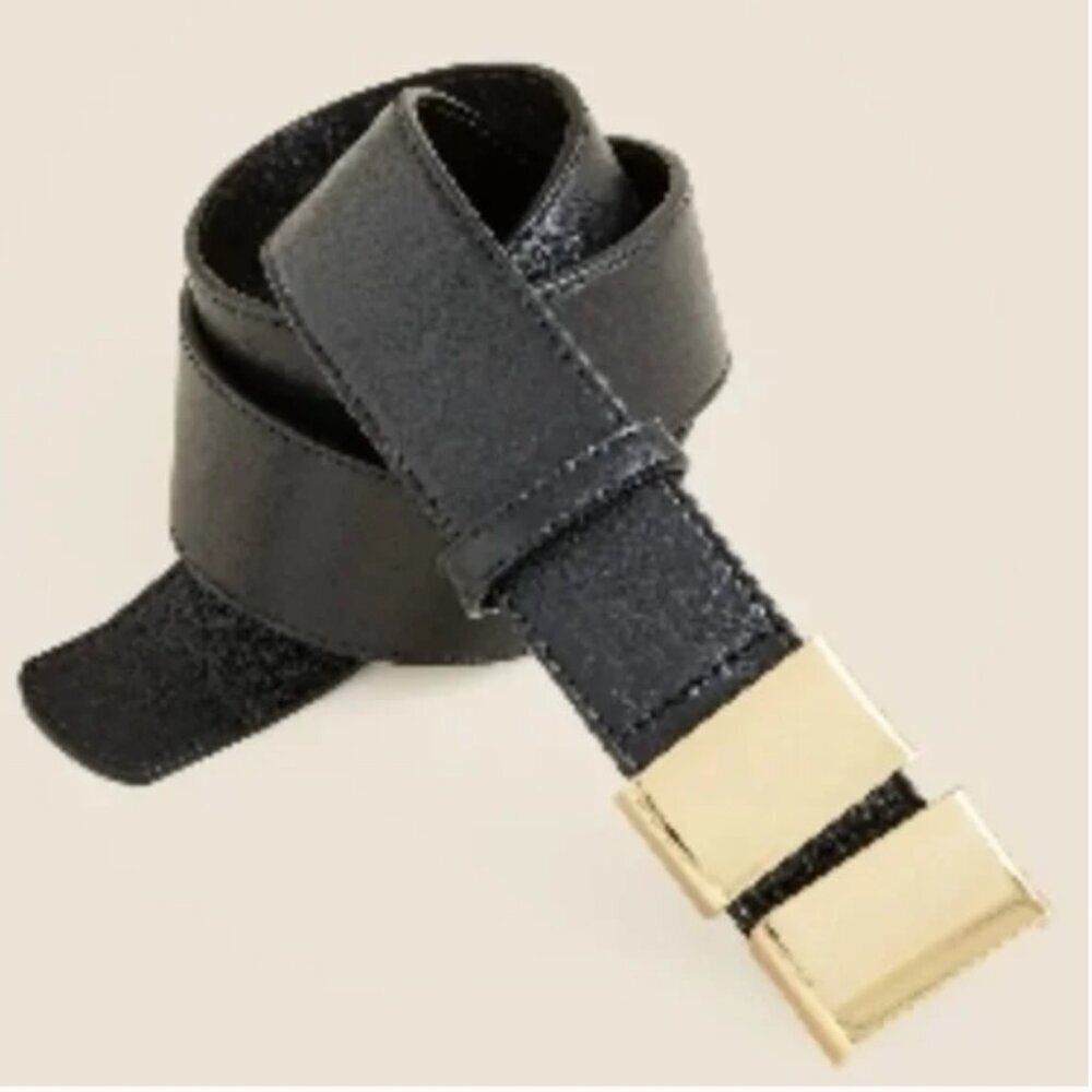 J. Crew Double Buckle Belt in Italian Leather – Black – Size S – NWT - Picture 1 of 4
